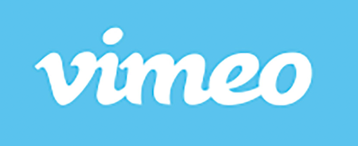 Vimeo logo on light blue background. 