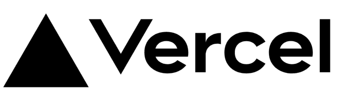 Vercel logo on a white background.