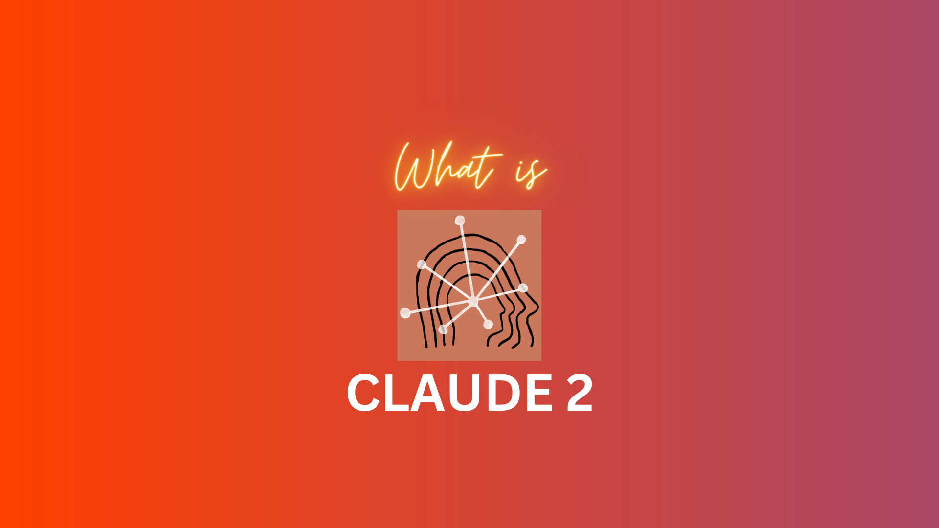 Claude 2 logo on blended red and mauve background.