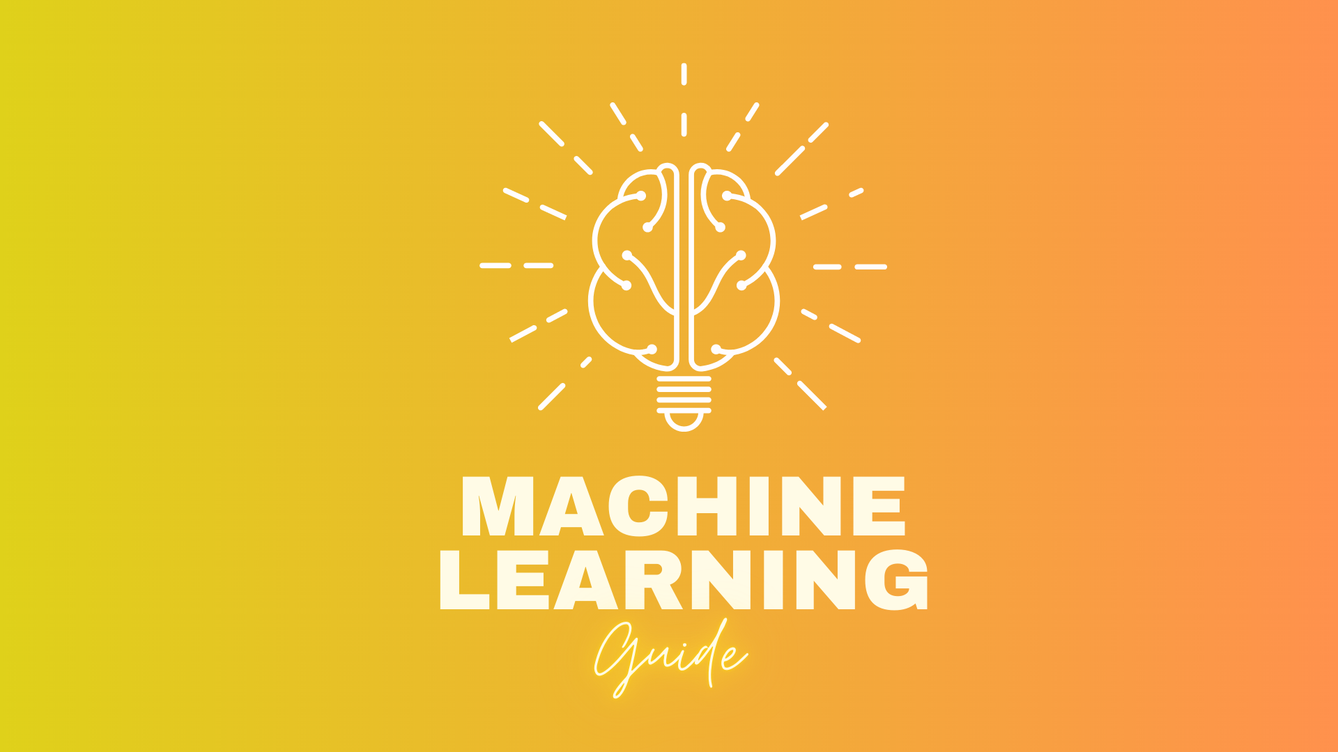 Machine learning guide on a blended yellow and orange background