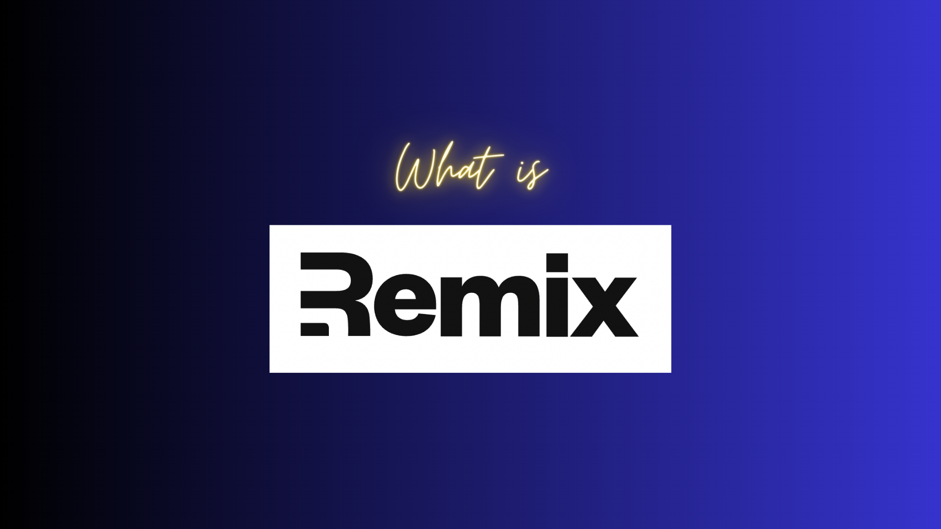 What is Remix text and logo on a dark blue background